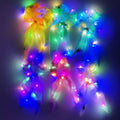 MIO Bunny Ear Hair Scrunchies With Scarf LED Shining Hair Bands for Women Girls Pure Colorb Girls Party Night Scrunchies