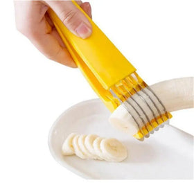 Good Grip Plastic Handle Stainless Steel Banana Chips Slicer Fruit Cutter for Kitchen Gadgets Tools With Fruit Salad Chopper
