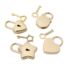 Nolvo World Hight Quality Shape Padlock Clasp Key Lock Star Heart Shape Padlock with Key