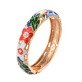 Daili Wholesale Vintage Green Enamel Color Flower Bracelet Bangle for Girl Jewelry Bangle Custom Bangles