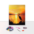 Wholesale Diamond Painting Full Drill Crane Silhouette in the Lakeside Diy Diamond Embroidery Crafts Art Wall Home Decor