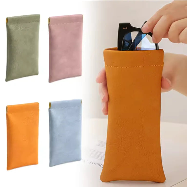Ready to Ship Portable Glasses Bag Custom PU Leather Unisex Protective Eyewear Protector Sunglasses case Cover Pouch