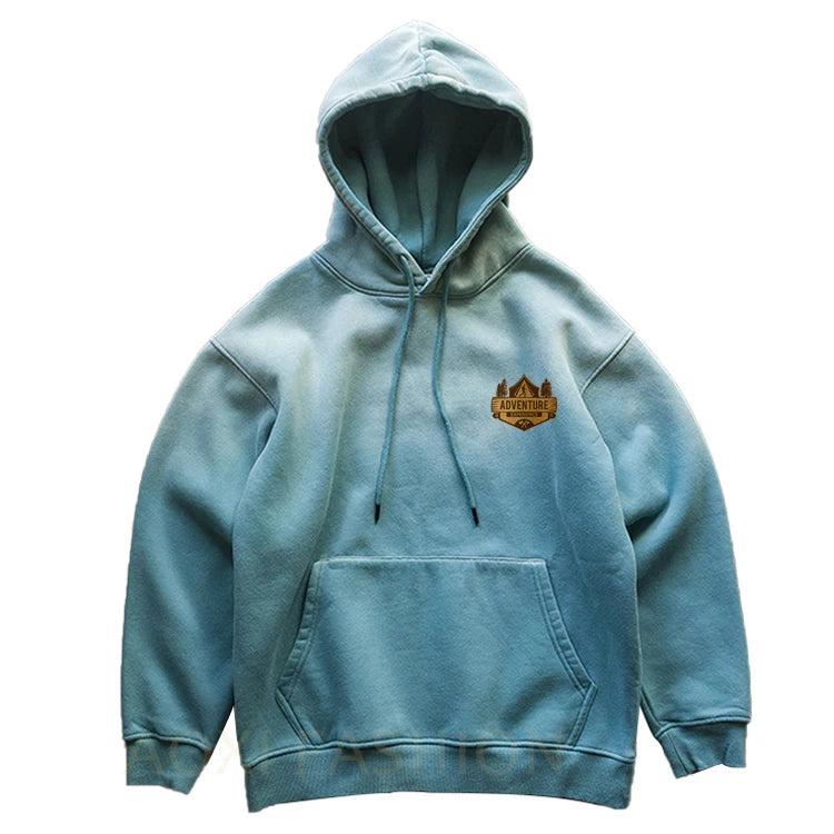 Factory Wholesale High Quality Washed Hoodie Custom Logo Heavyweight Acid Wash Sun Fade Print Drawstring Jogging Hoodies