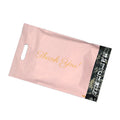 Custom Pink Thank You Poly Mailer Bags with Handle