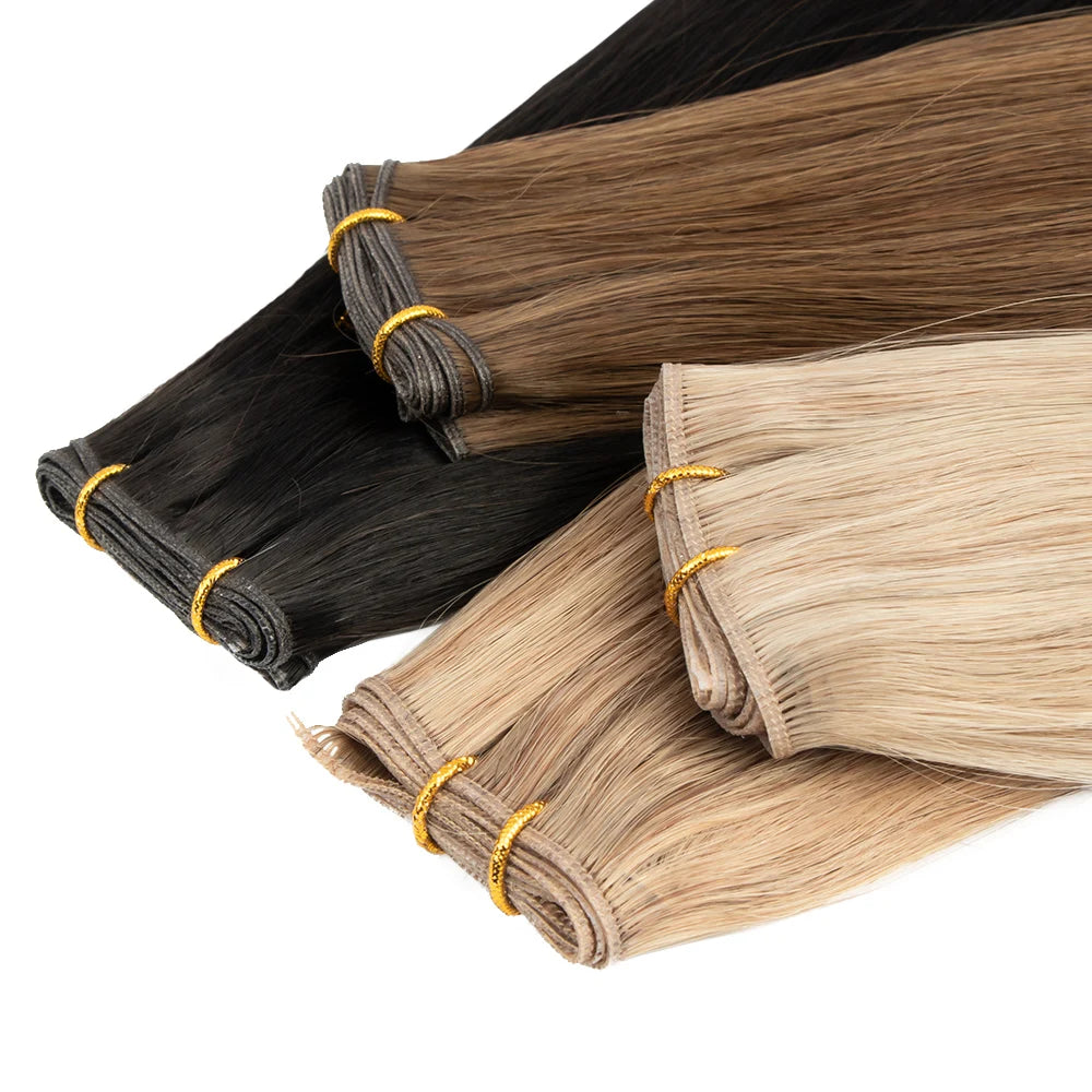 New Arrival Super Thin Invisible Genius Weft Thick Ends Can Be Cut Raw Cuticle Aligend Genius Weft Hair Extension