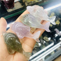 Wholesale Hand Carved Crystal Animal Dolphins Natural Fluorite Dolphin Carving for Decoration