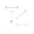 Half BallFlat Bottom with Ball Ball Flat Bottom Clear Tongue Retainers Piercing Jewelry