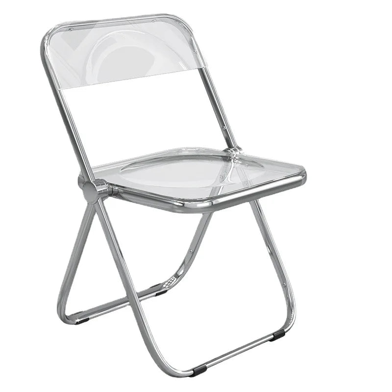 2025 Hot Selling Luxury Modern Transparent Acrylic Dining Chairs with Metal Frame and Hard Seats for Home & Hotel Use