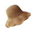MIO Summer Handmade Crochet Sun Hat Large Eaves Folding Beach Hat Seaside Holiday Straw Hat