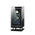 MINEESI Automatic Watch Winder Wood Fingerprint Unlock 2 Slots Rectangle Breathable Shaker Mechanical Watches Storage Box Safe