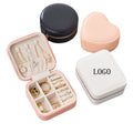 Wholesale Custom Mini Velvet PU Leather Storage Boxes Organizer Case Portable Zipper Travel Jewelry Box Logo Portable Zipper