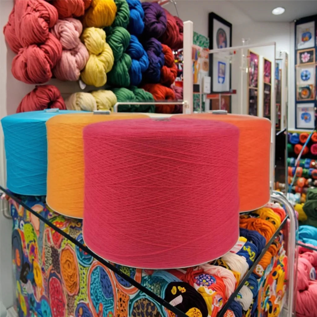 Wholesale Customize 1kg Cone NM28/2 100% Acrylic Yarn 2ply Long-fiber Artificial Yarn for Knitting Crochet Home Textile