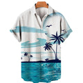 Hawaiian Beach Wear for Men Satin Shirts with Regular Fit Button Clothings Sublimation Styles Anti-Wrinkle Feature