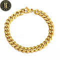 Wholesale Price Hip Hop Jewelry 6mm-14mm White Gold Stainless Steel Punk Style Miami Cuban Link Bracelet for Men