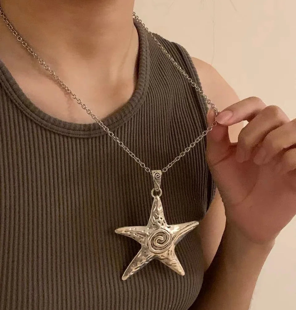 Wholesale Jewelry Fashion Starfish Necklace Personality Summer Ocean Style Necklace for Women