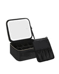 Relavel Fashionable Waterproof Makeup Case with 3 Color LED Rechargeable Mirror Travel Cosmetic Brush Organizer Storage Box