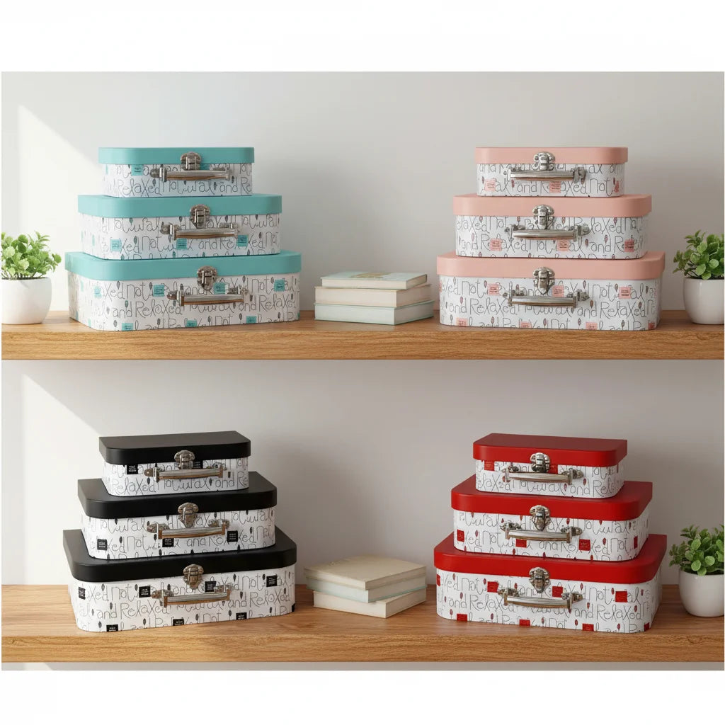 Printed Letter Pattern Gift Box 3-Piece Set Preserved Flower Box Fashion Carry-on Gift Packaging Box