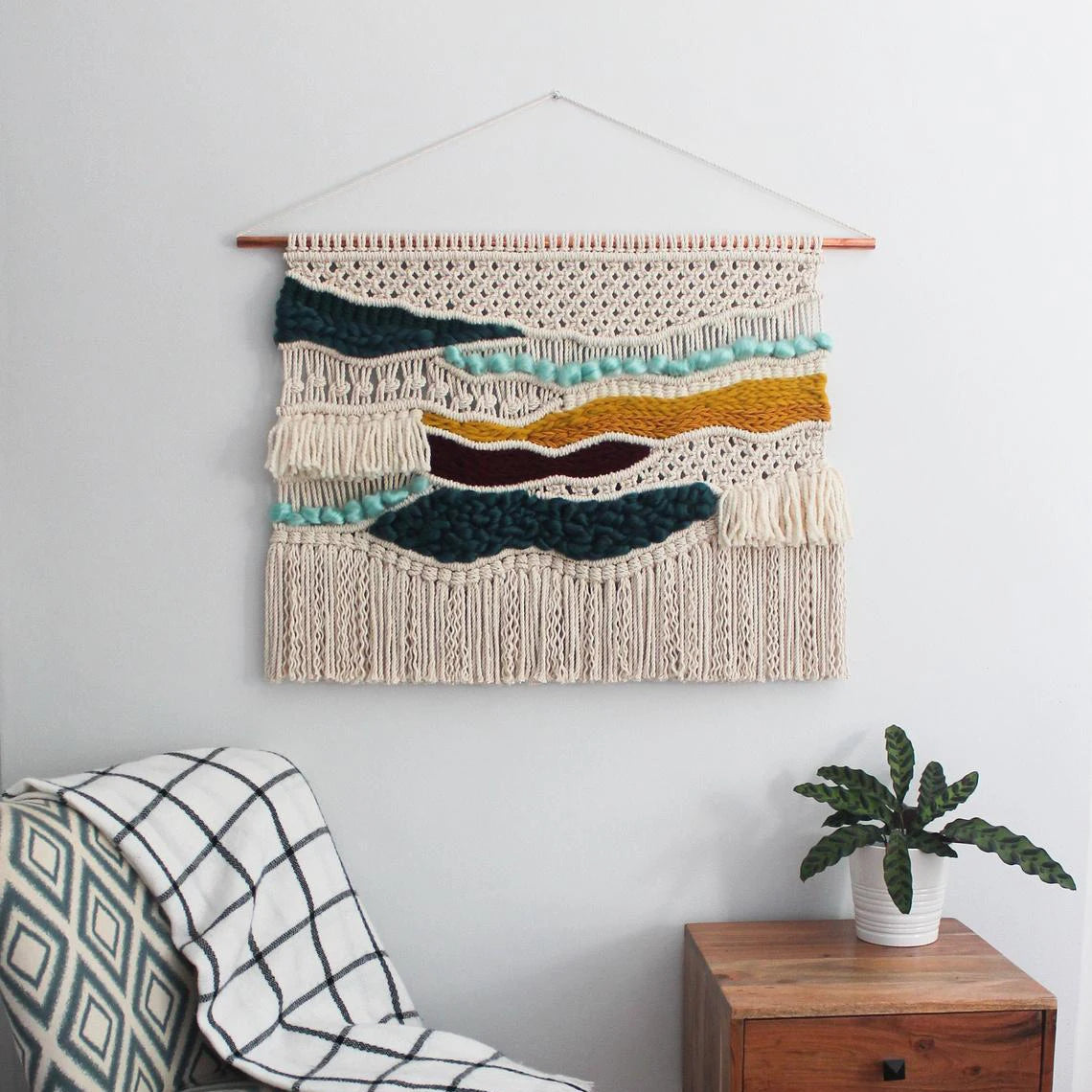 Nordic Colour Woven Home Decor Handmade Wedding Macrame Wall Hanging