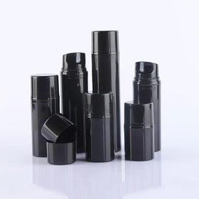 Empty Round Black Pp Plastic 30 50 80 100 120 150 Ml Airless Pump Cream Lotion Serum Packaging Airless Bottle for Thick Cream