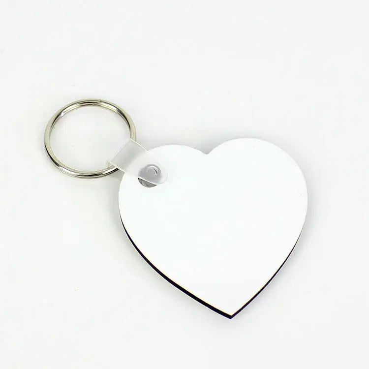RubySub Heart Sublimation MDF Keychain Wooden Key Pendant Double Sided Blank Wedding Gift Key Chain Souvenir