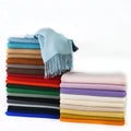 Women  Scarf Solid Thick Warm Casual Winter Scarves for Ladies Hijabs Pashmina Shawls Wraps Tassel Female