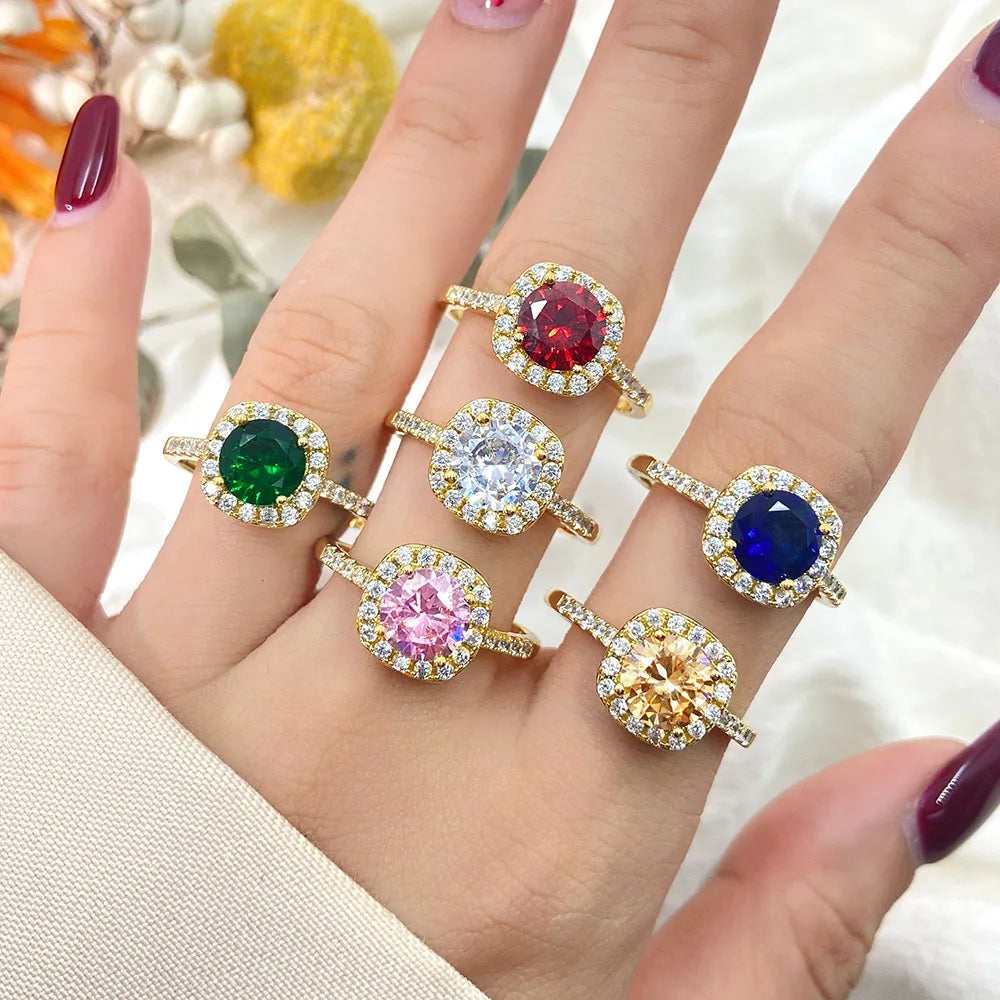 Elegant Rings Jewelry Manufacturer Hot Selling Ladies Stunning Jewelry Custom 925 Silver Rings with Zircon