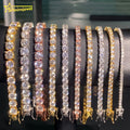2.0mm-6.5mm Wholesale Stock 925 Sterling Silver Tennis Necklace VVS Moissanite Hip Hop Jewelry Iced Out Diamond Tennis Chain
