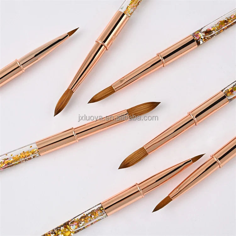 Professional Acrylic Nail Application Brush Set for Salon Use Featuring Metal Nylon Material Powder Nail Acrylic