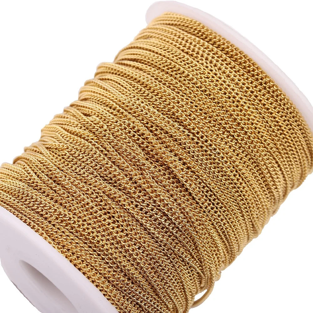 Tarnish Free Small Thin Stainless Steel Link Chain for DIY Necklace Bracelet Jewelry Making