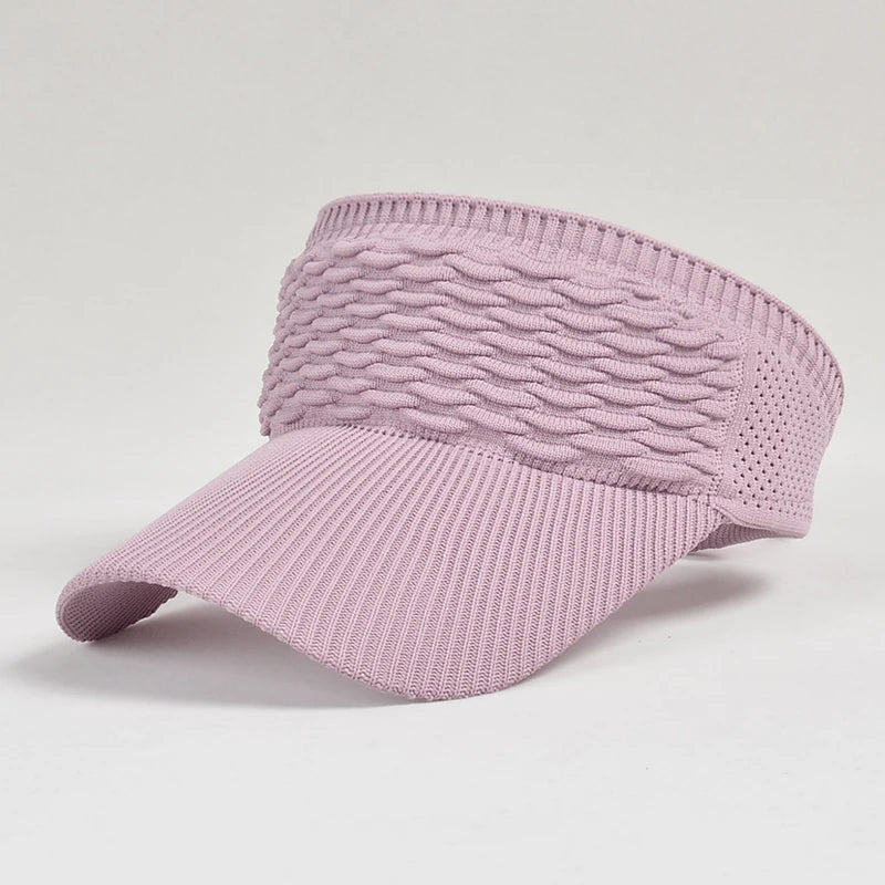Wholesale Woven Beach Breathable UV Protection Sports Outdoor Sun Visor Women's Hat with 100% Polyester Material