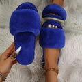 Factory Wholesale Bulk on Line Order Cheap Price Custom Logo Fluffy slippers Soft Women Autumn Winter Warm Bedroom Fur slippers