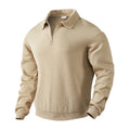 Polyester Fashion Casual Vintage Heavy Jacquard Long-Sleeved Lapel Half-Zip Men's Top Fall Hoodie & Sweatshirt