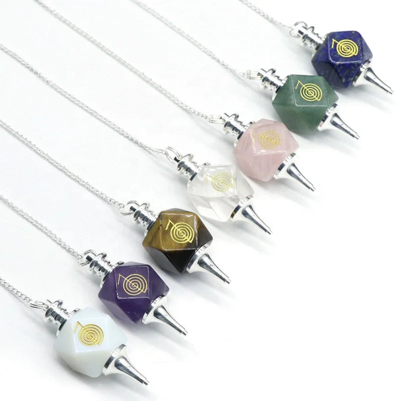 New Arrival Chakra Pendulum Reiki Natural Bead Seven Chakra Stone Pendulum Pendant