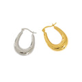 925 Sterling Silver Fashion Jewelry Big Geometric Bold Oval 3D Silver Circle Minimalist Oval Hollow Women Hoop Earrings
