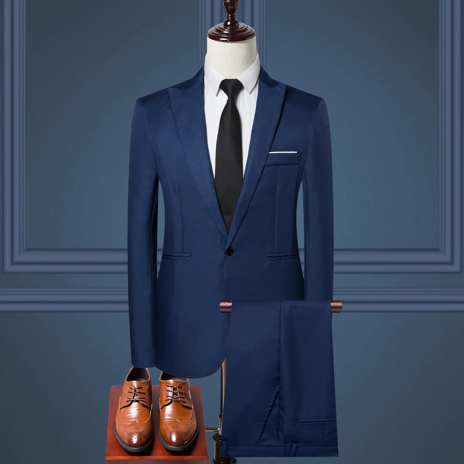 High End Men's Business Casual Suit Solid Color Formal Men's Business Suit Suitable For Business Meetings