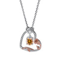 Romantic Rose Love Design Heart Shape Women's GRA VVS 1 Carat Diamond Pendant S925 Silver Heart Moissanite Necklaces for Women