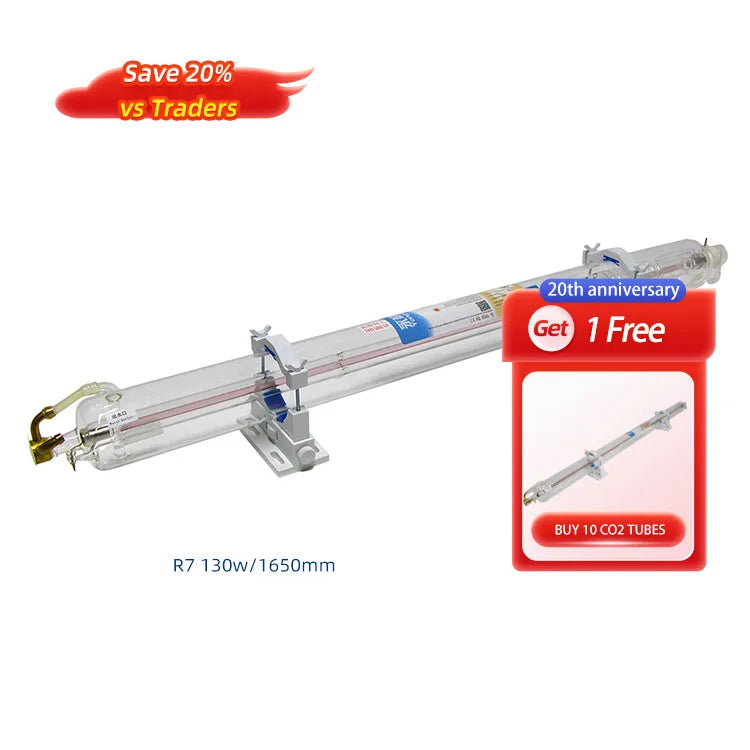 Yongli 130W CO2 Laser Tube High Stability Metal Glass Parts for Laser Equipment New Condition for Construction Home Use Retail