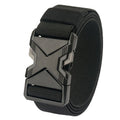20231.5" Wide Men's Elastic Webbing Belt Quick Release Heavy Duty Metal Buckle Nylon Stretch Work Utility Outdoor Belts