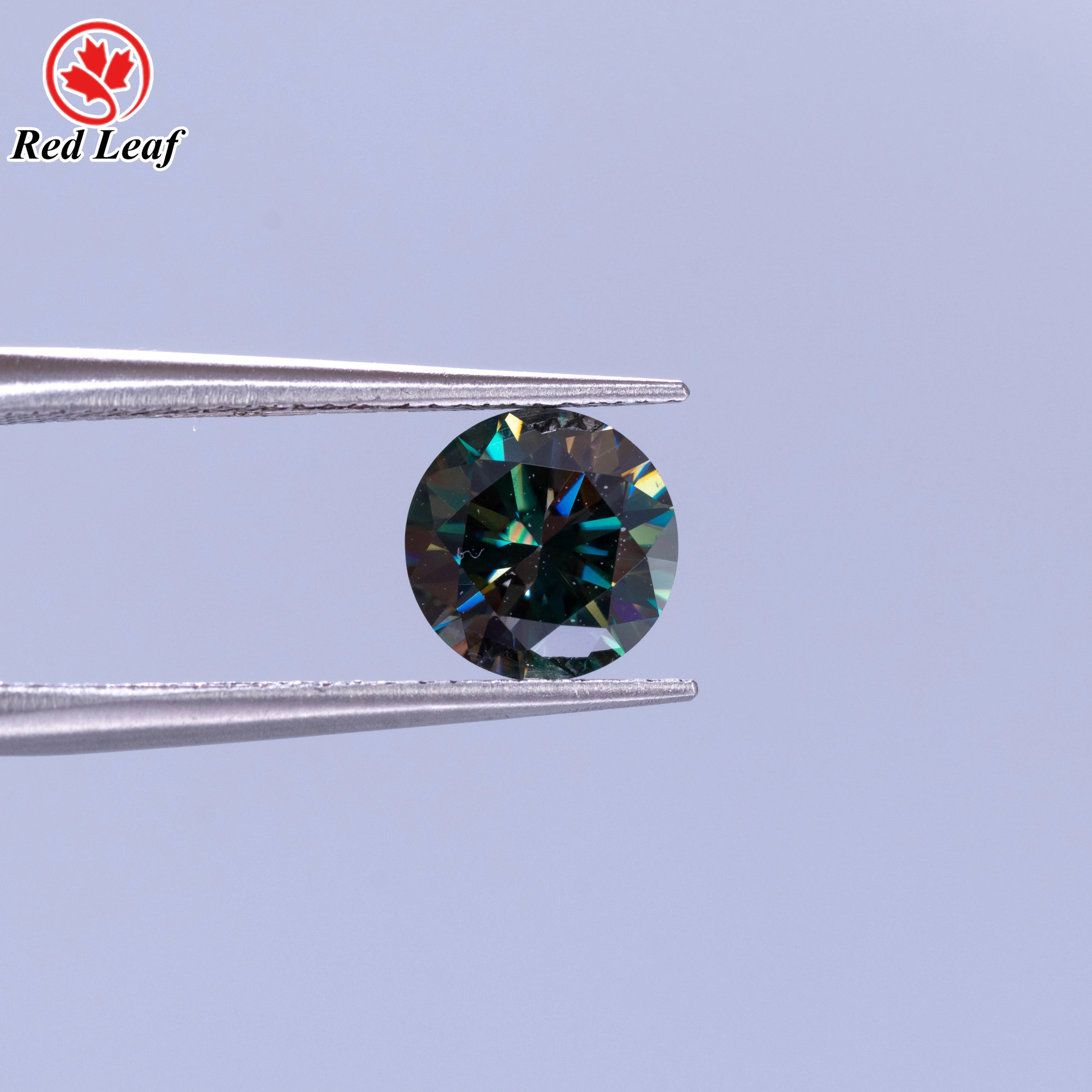 Redleaf Gem Stones Dark Green Lab Created Brilliant Cut VVS Moissanite Loose Stones IGI Certificate Fire for Jewelry Making