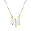 fashion minimalist jewelry 925 sterling silver marquise eye shape diamond zircon pendant gold plated necklaces for women