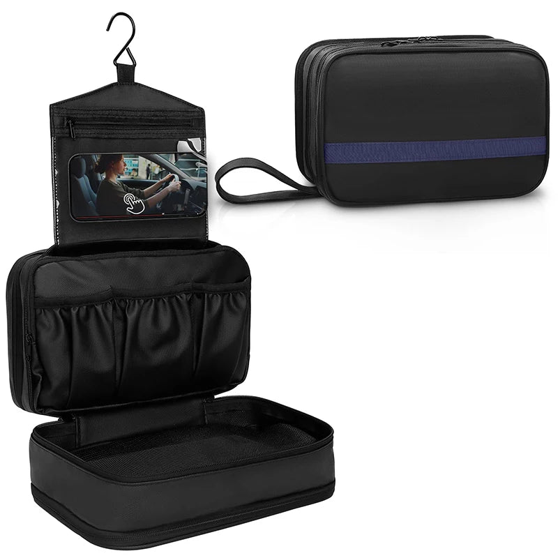 Business Travel Toiletry Bag for Men WetDry Separation Waterproof Organizer Visual PVC Compartment for Shaving Toiletries