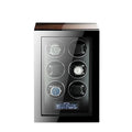 MINEESI Luxury Automatic Watch Winder 6 Slots Mabuchi Motor Touch Screen Remote Control Leather Wood Watch Protective Convenient