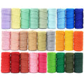 Wholesale 2mm 3mm 4mm Color Twisted Macrame Cord 100% Cotton Rope for DIY Crafts