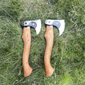 High Carbon Steel Ax Head Chinese Element Wood Work Hatchet with Sport Game Axe Handle for Camping and DIY Projects
