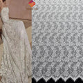 Factory Price 150cm Width White Bridal Lace Fabrics Eyelash Floral Pattern French Net Lace Fabric for Wedding Dress