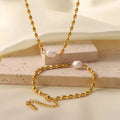 Internet Celebrity Niche Design Ins Fashion Color-Free Natural Freshwater Pearl Oval Gold Peas Bracelet Pearl Bracelets Bangles