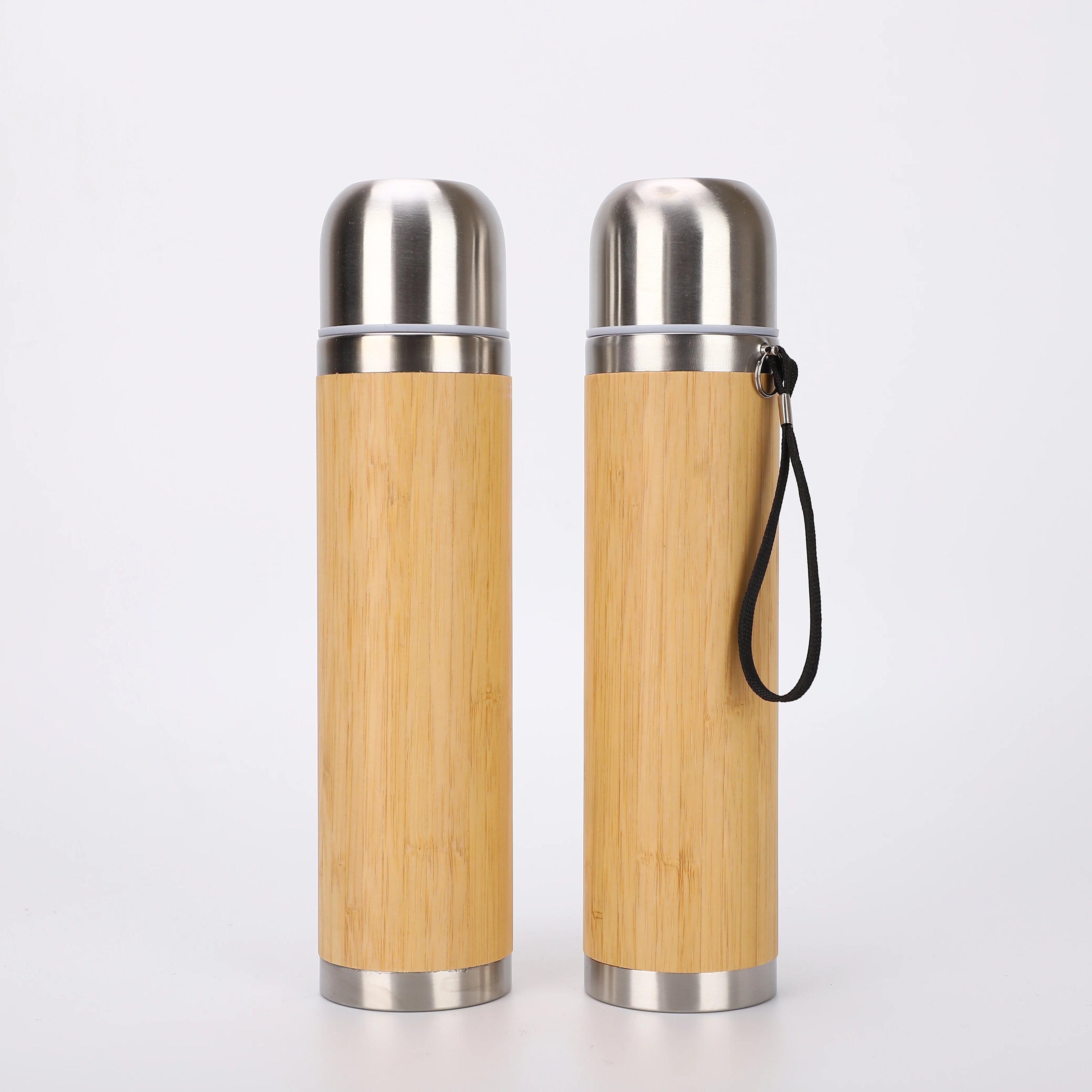 NEW Bamboo Stainless Steel Straight Cup Eco-Friendly Travel Thermo Mug Water Bottle Vacuum Flask