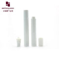 A003-15ml Empty Slim Solid White Colored Plastic Bottle With White Airless Pump Lotion Nozzle or Sprayer Pump Cover Cap