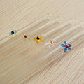 Heat Resistant Borosilicate Glass Straw with Design Flower butterfly Turtle Ect
