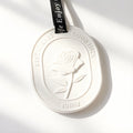 Finru New Wholesale Oval White Rose Flower Hanging Scented Ceramic Aroma Plaster Porcelain Fragrance Essential Oil Diffuser